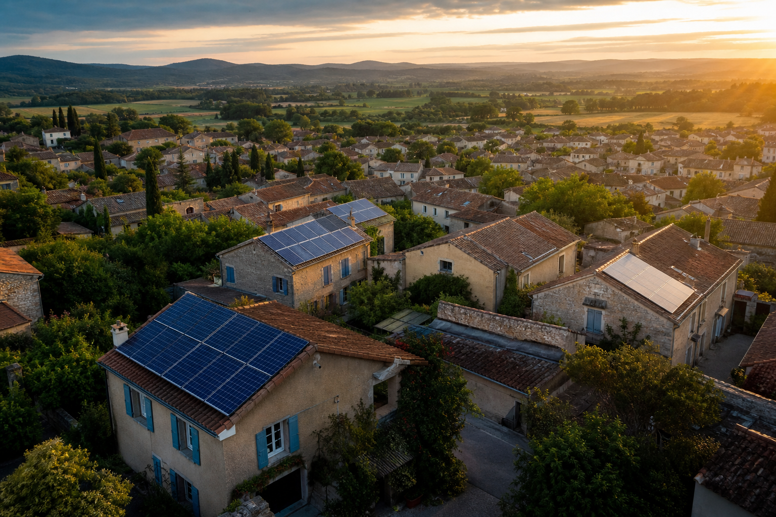 Maisons avec panneaux solaires